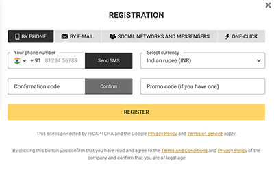 Choose a registration method Registration form