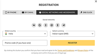 Registration via Social Networks at Melbet Registration at Melbet via Social Networks